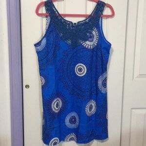 Blue Geometric pattern dress